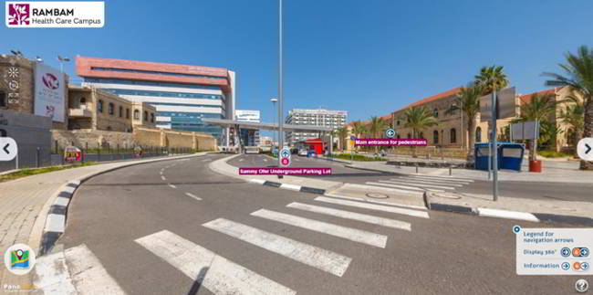 virtual tour around Rambam Health Care Campus